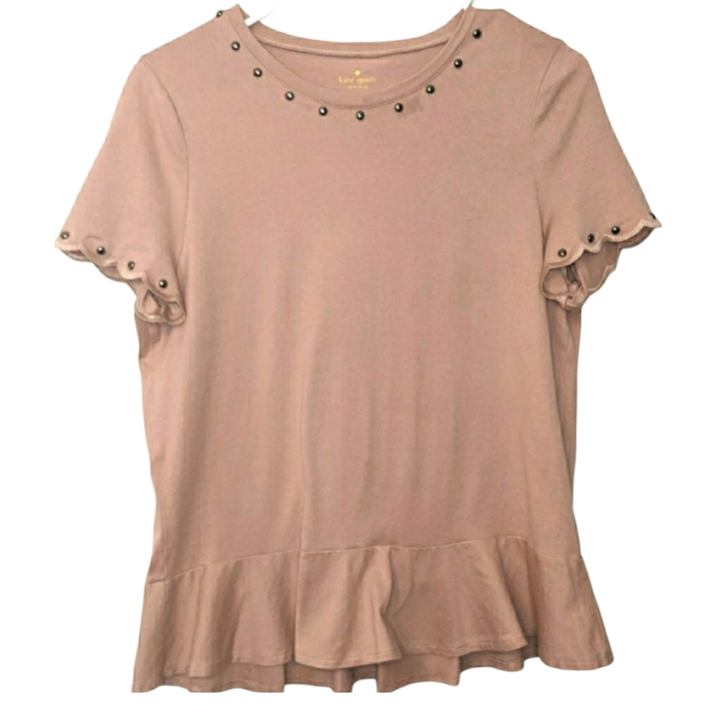 Kate Spade Scalloped Studded Top Medium - Picture 2 of 8